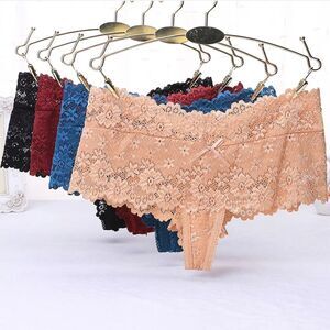6 Packs Women's Thong Underwear Exotic Sexy Briefs Panties Lace Intimates US